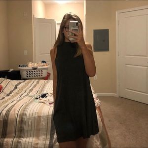 High Neck Dark Grey Dress